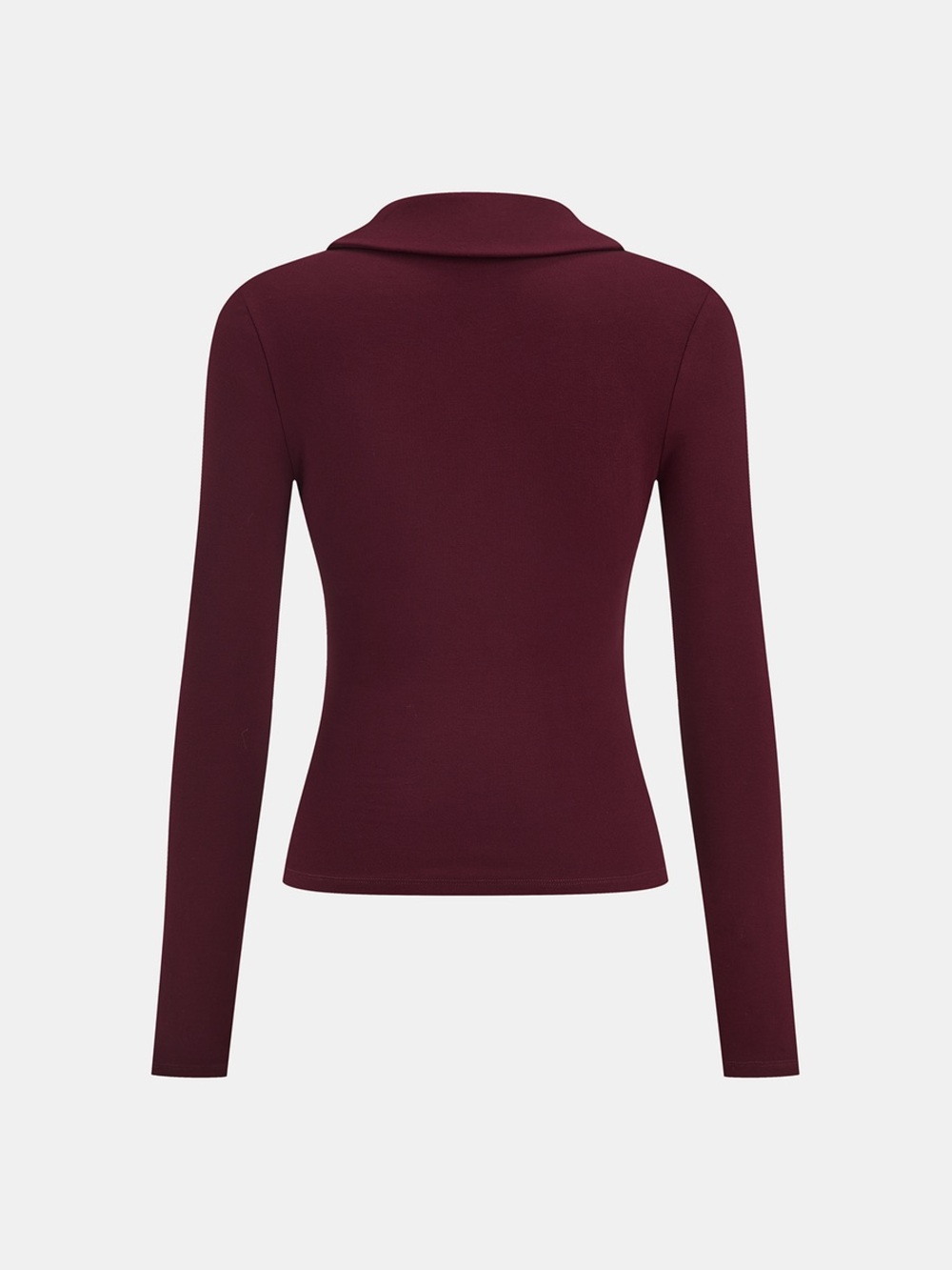 Commense Lapel Ruched Long-Sleeve Top - Picture 2 of 4